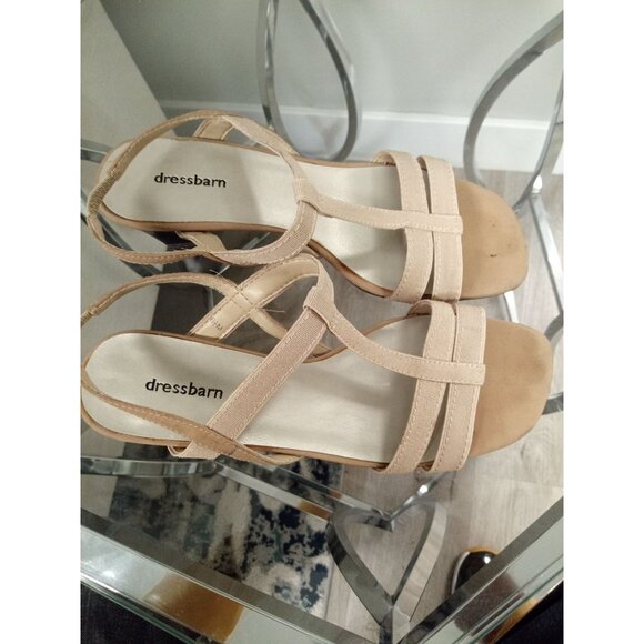 Women's Dressbarn Spring Taupe Brown/Tan Heels Size 6.5 - Picture 7 of 12